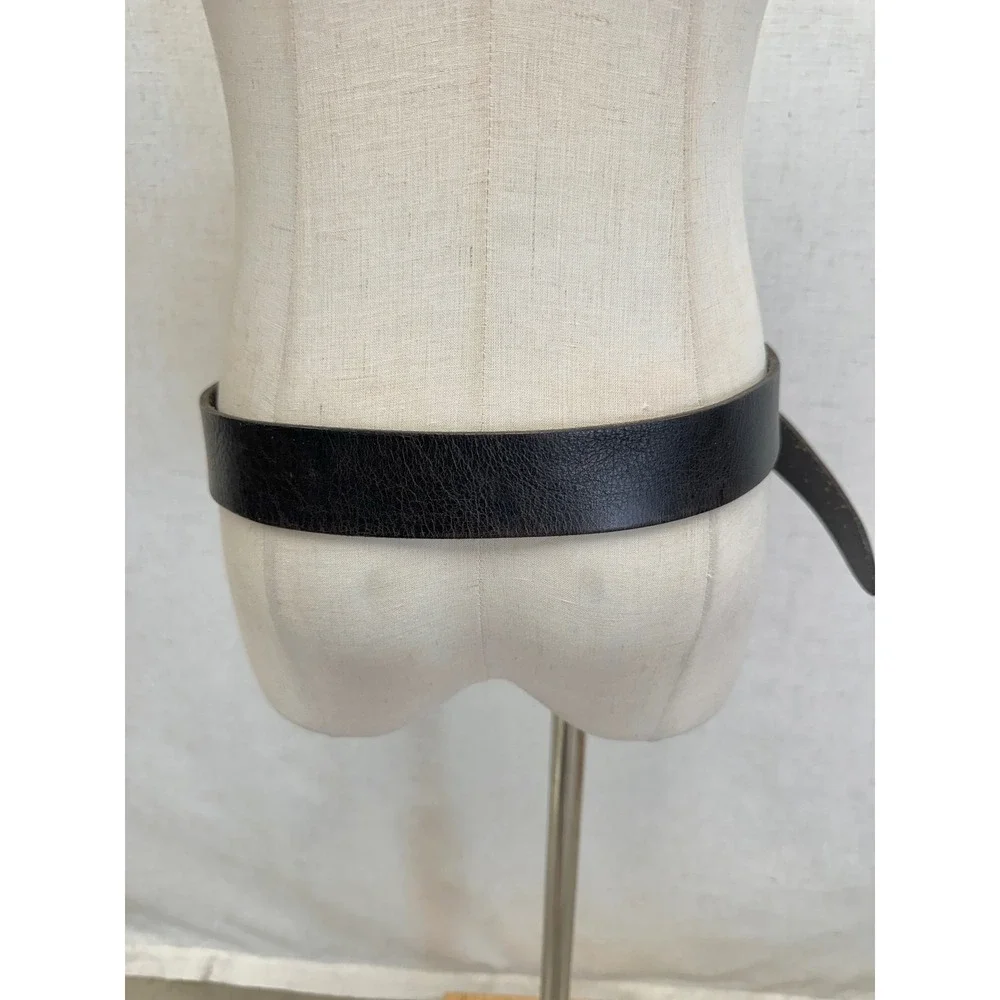 Lauren Ralph Lauren Dark‎ Brown Genuine Leather O-Ring Buckle Belt Womens Large